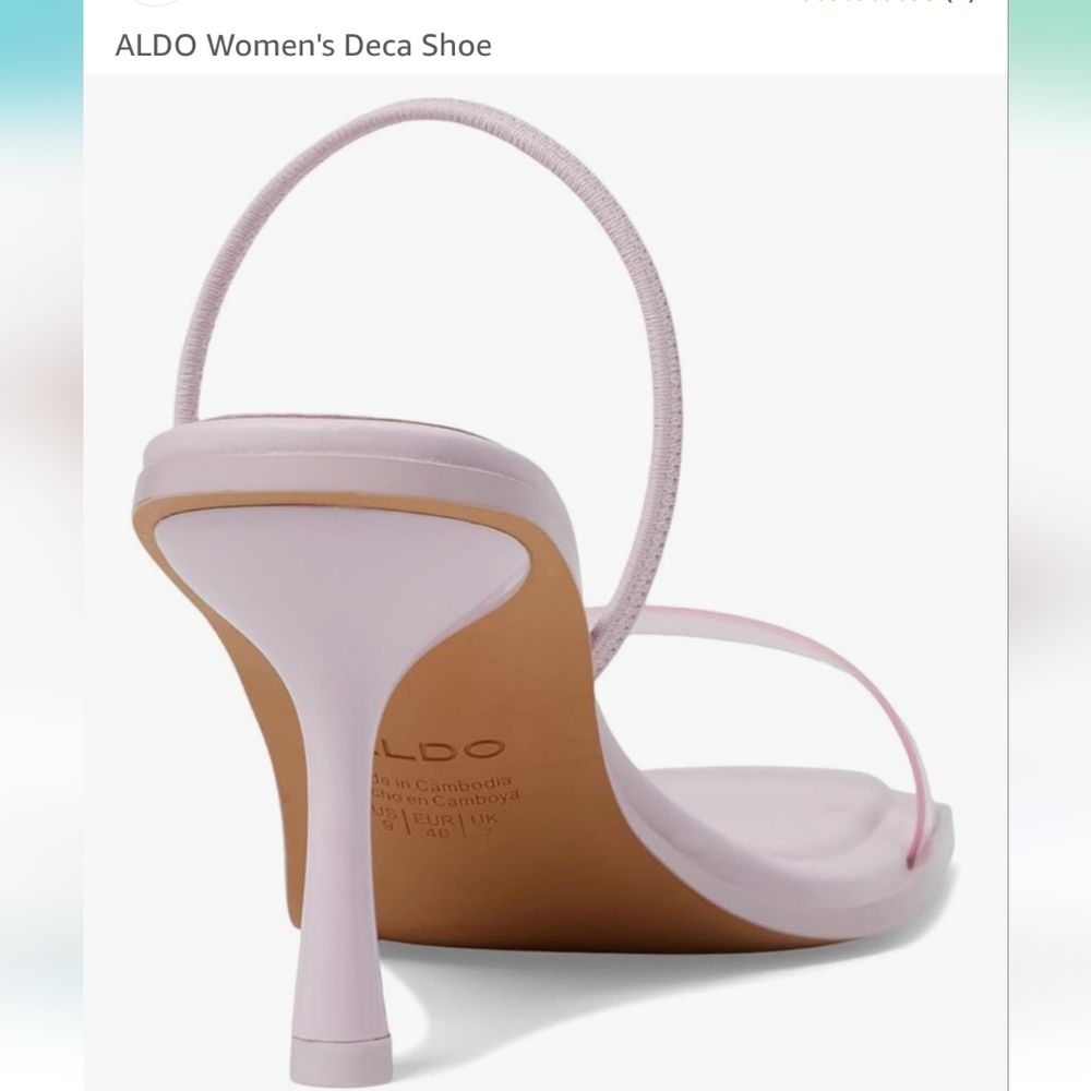 Aldo Light Pink Square-Toe Slingback Heeled Sandals - Picture 5 of 11